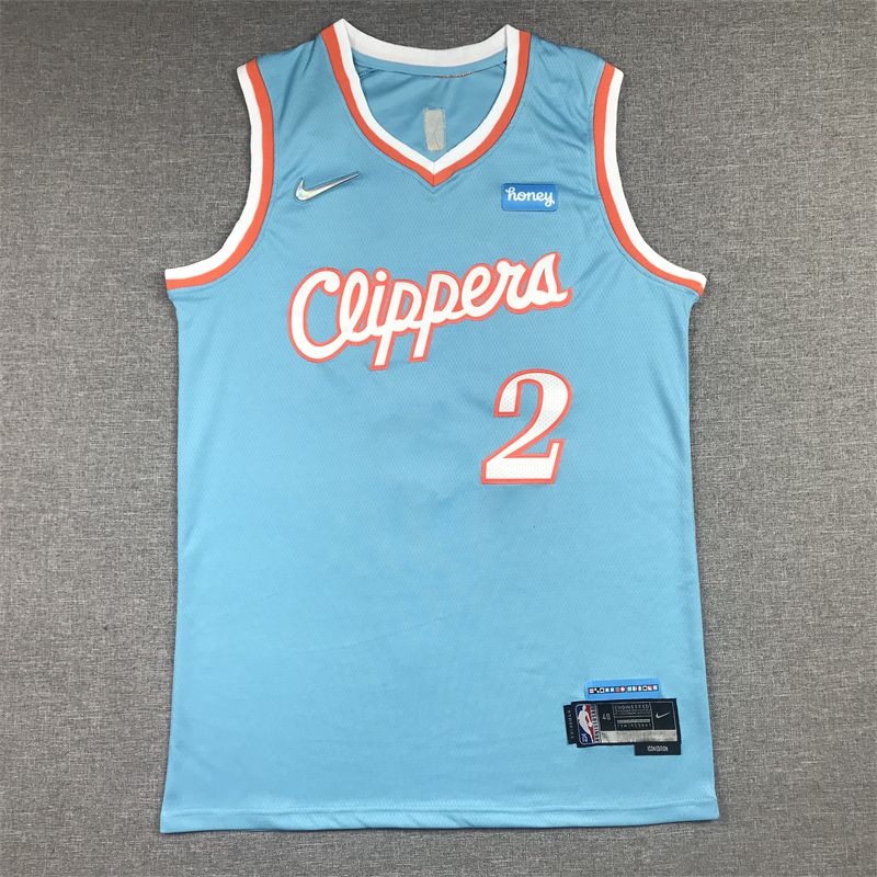 Men Los Angeles Clippers #2 Leonard Light blue City Edition Nike NBA Jersey